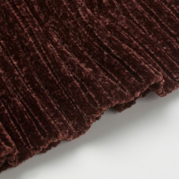 (NWT) H&M - chenille, mock turtleneck, cropped sweater (dark brown) - Picture 4 of 4